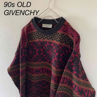 ジバンシィ(GIVENCHY)の90sOLDGIVENCHYオールドジバンシィーカシミアニットセーター総柄メンズ(ニット/セーター)