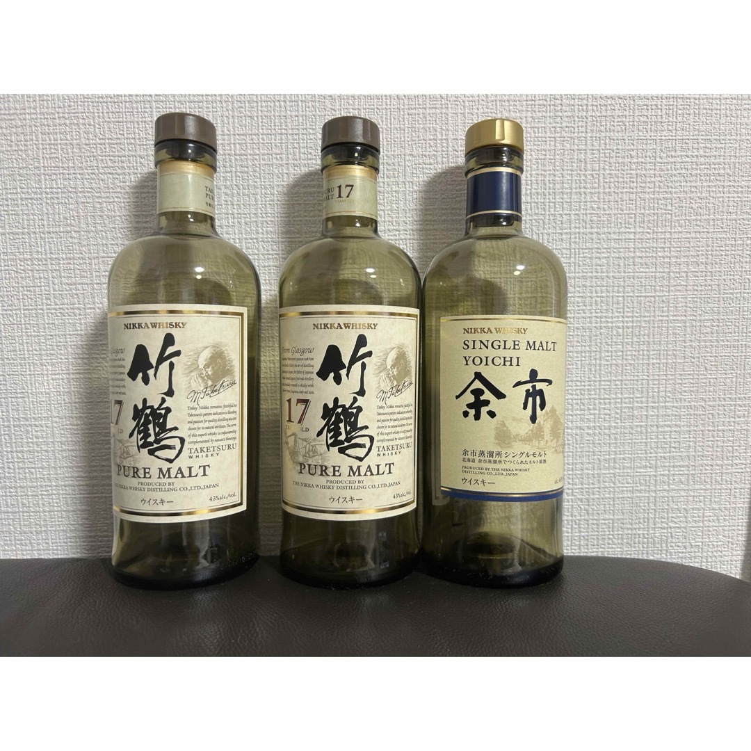 ニッカウヰスキー(ニッカウイスキー)の竹鶴17年・余市 3本セット 食品/飲料/酒の酒(ウイスキー)の商品写真