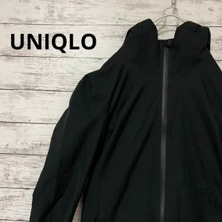 ユニクロ(UNIQLO)のUNIQLO ブロックテックパーカー 撥水加工 人気 定番 黒 シンプル(ナイロンジャケット)