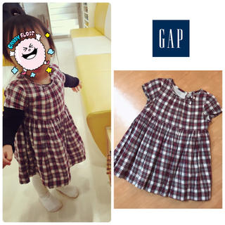 ベビーギャップ(babyGAP)のBaby GAP チェック ワンピース 90cm(ワンピース)