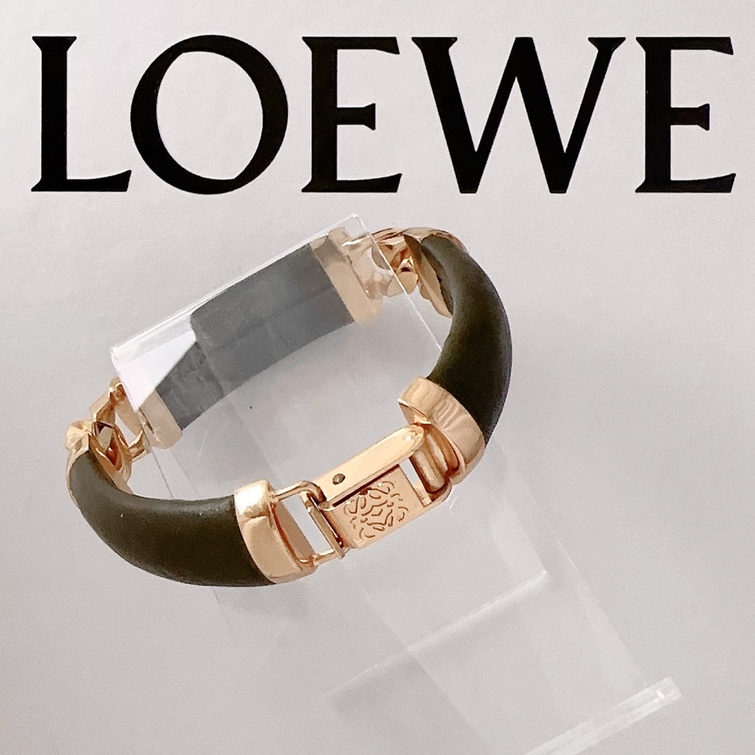 LOEWE ロエベ　レザー　チェーン　ブレスレット　バングル　超希少　美品レディース