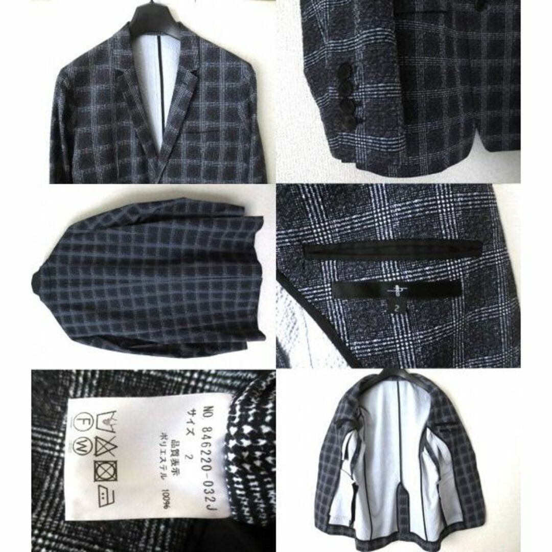 NO ID.(ノーアイディー)の定価2.5万 20S/S NO ID. シアサッカー チェック 2B-JKT 2 メンズのジャケット/アウター(テーラードジャケット)の商品写真