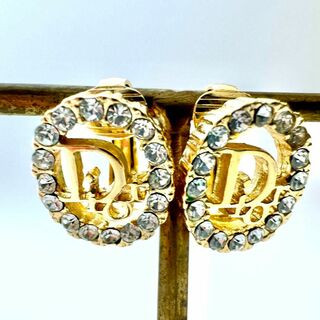 ディオール(Dior)のディオール イヤリング ゴールドカラー×ラインストーン CDロゴ(イヤリング)