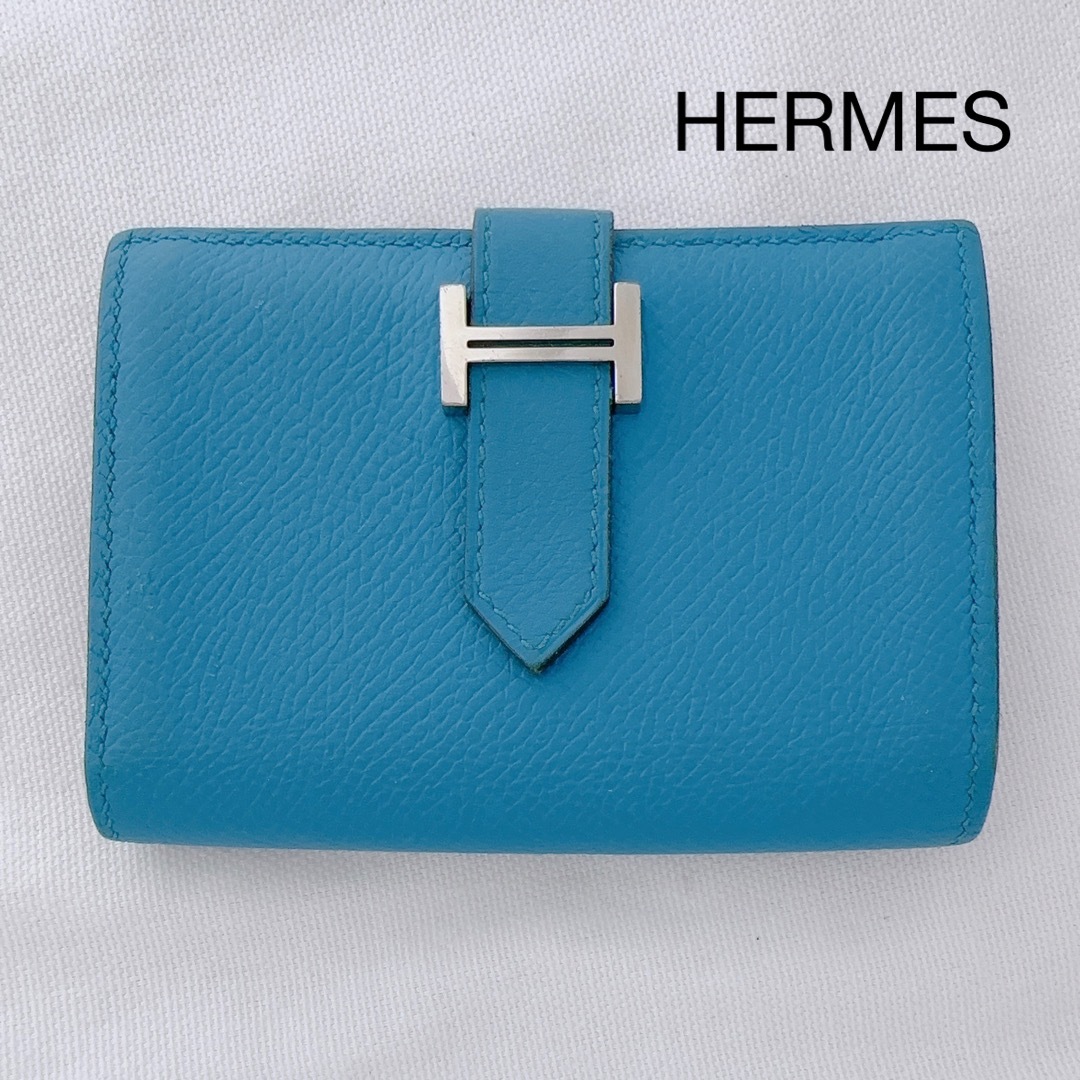 Hermes(エルメス)のHERMES エルメス　べアン　カードケース　名刺入れ　二つ折りミニ財布　美品 レディースのファッション小物(名刺入れ/定期入れ)の商品写真