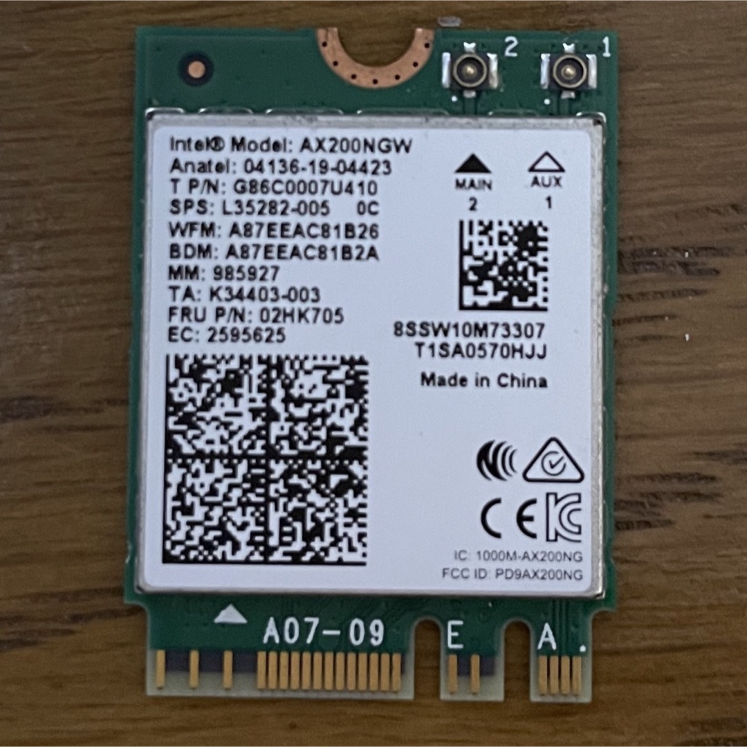 wifi Bluetooth Intel® Model: AX200NGW スマホ/家電/カメラのスマホ/家電/カメラ その他(その他)の商品写真