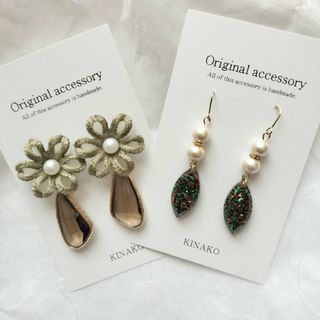 ⑨ピアス　ハンドメイド(ピアス)