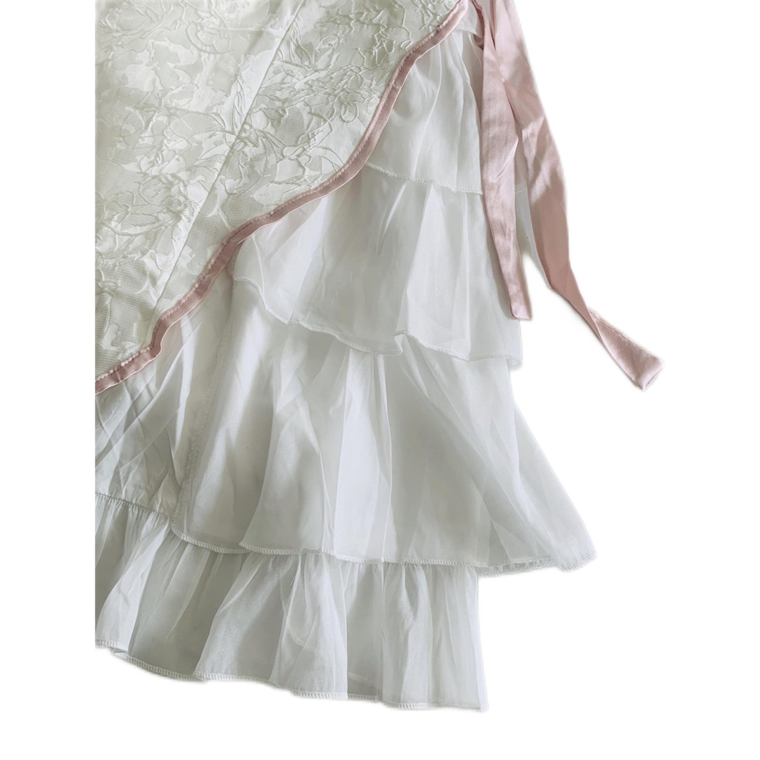 チャイナドレス セクシー ロリータ服 ワンピースコスチューム 仮装 ホワイトS レディースのワンピース(ロングワンピース/マキシワンピース)の商品写真
