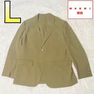 ユニクロ(UNIQLO)のユニクロ × マルニ メンズ ジャケット カーキ Lサイズ(テーラードジャケット)