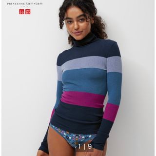 ユニクロ(UNIQLO)の完売品！ユニクロ＆プリンセスタムタム　ヒートテックシームレスリブタートルネック　(アンダーシャツ/防寒インナー)