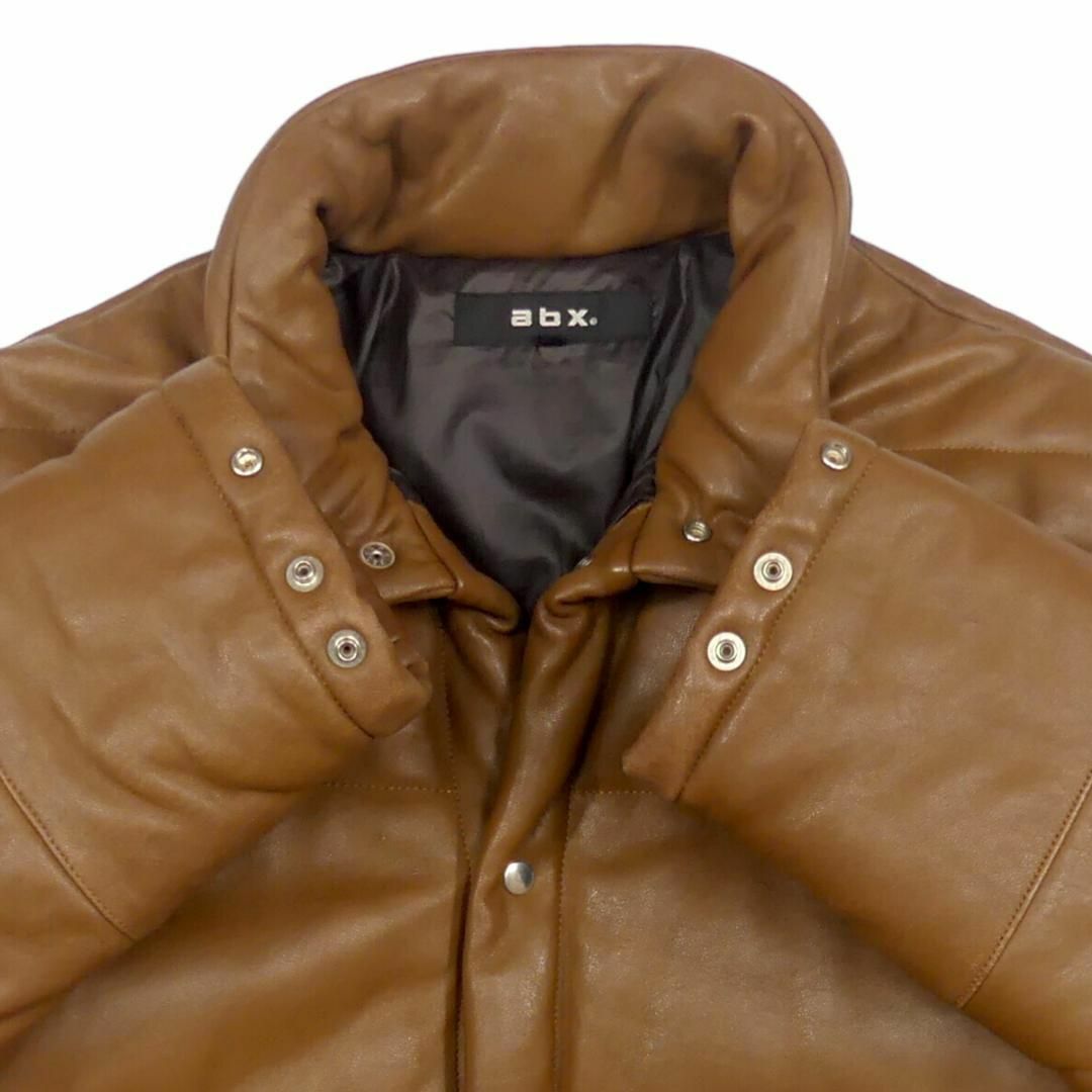 abx(エービーエックス)の羊革 レザーダウンジャケット M 茶 本革 メンズ 本皮 コート JJ692 メンズのジャケット/アウター(ダウンジャケット)の商品写真
