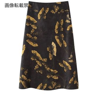 🪅12月新作🎁13162◆vintage レトロ 柄 フレアスカート (ひざ丈スカート)
