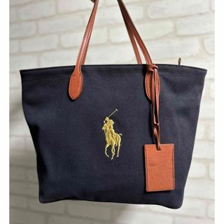 ラルフローレン(Ralph Lauren)のラルフローレン　【a4収納可】トートバッグ　キャンバス レザー(トートバッグ)