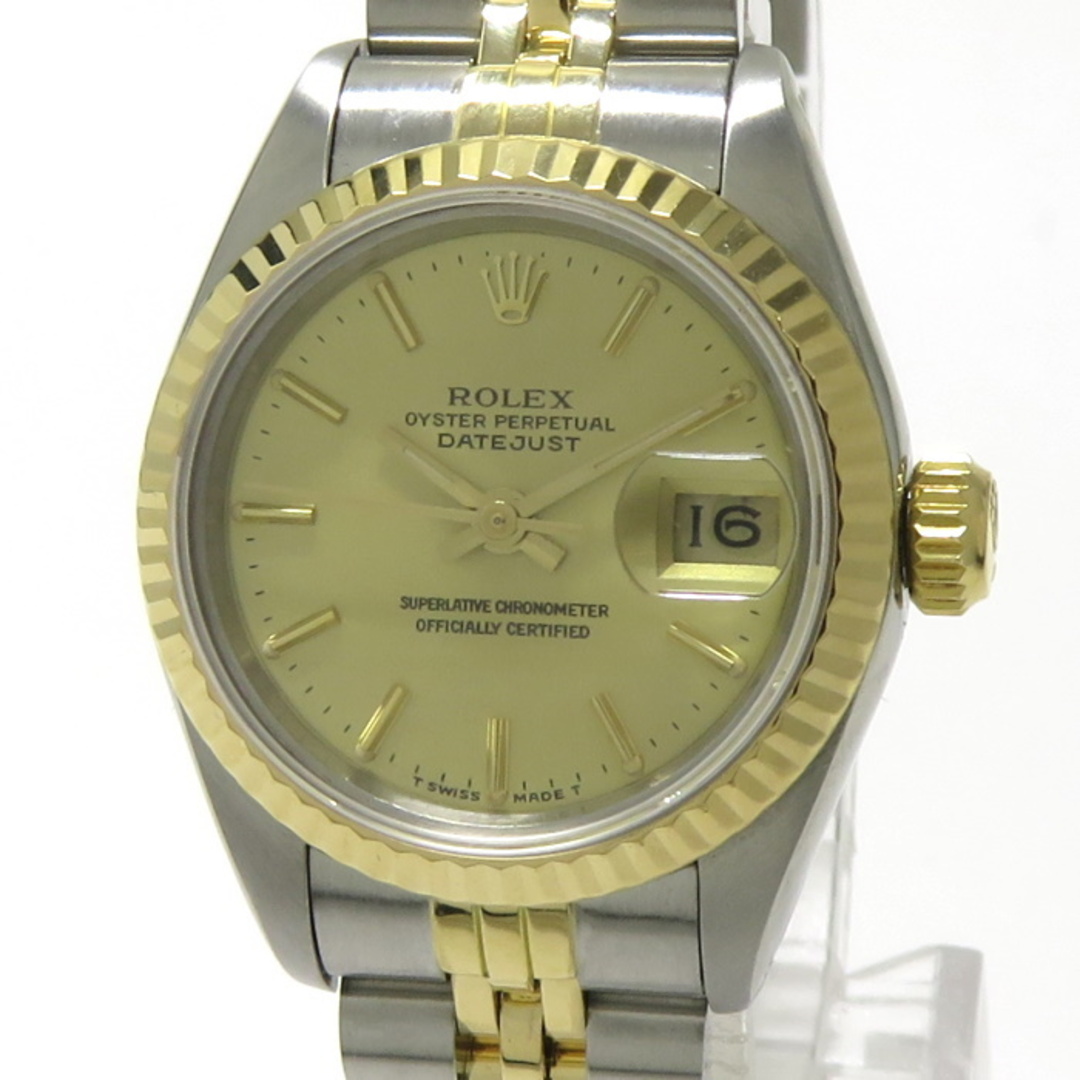 ROLEX - ROLEX デイトジャスト 自動巻き SS YG ゴールド文字盤 9 ROLEX - ROLEX デイトジャスト 自動巻き SS YG ゴールド文字盤 9