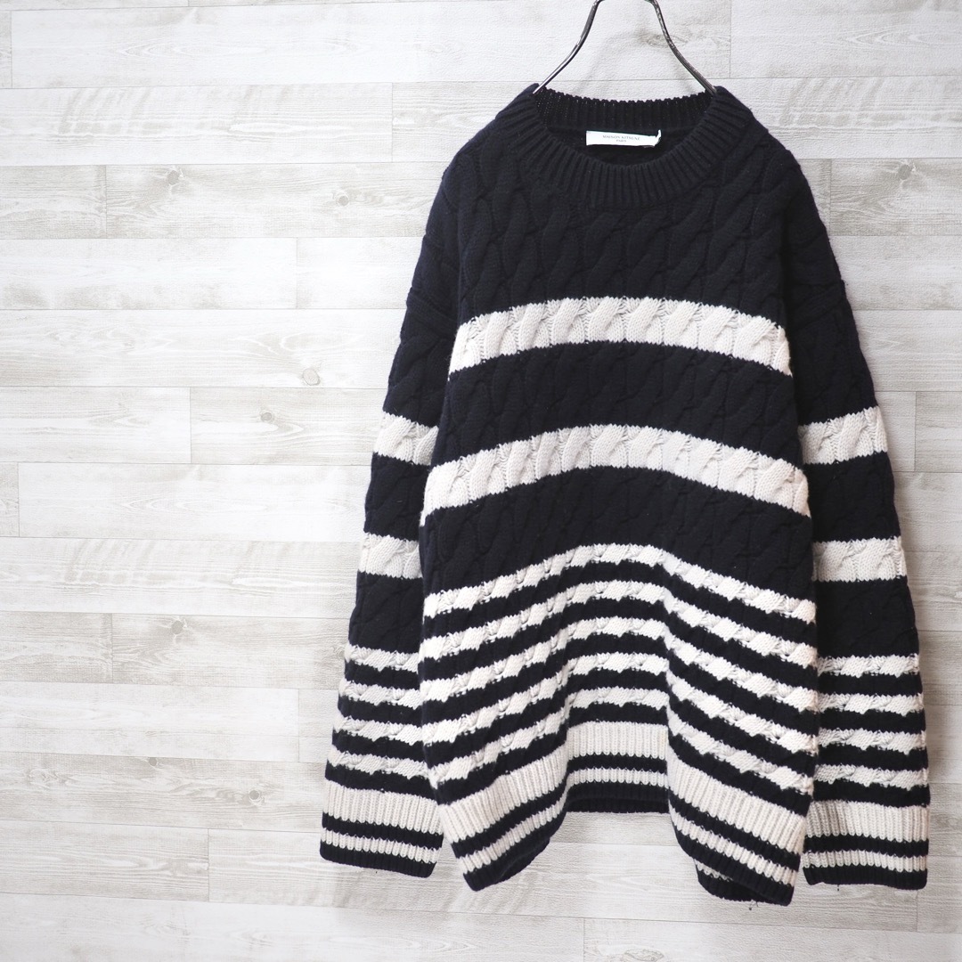 MAISONKITSUNEMAISON KITSUNE 22AW StripedCablePullover