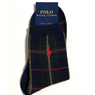 ポロラルフローレン(POLO RALPH LAUREN)のネイビー　チェック　ポロラルフローレン  ウールソックス　ポロソックス　靴下(ソックス)