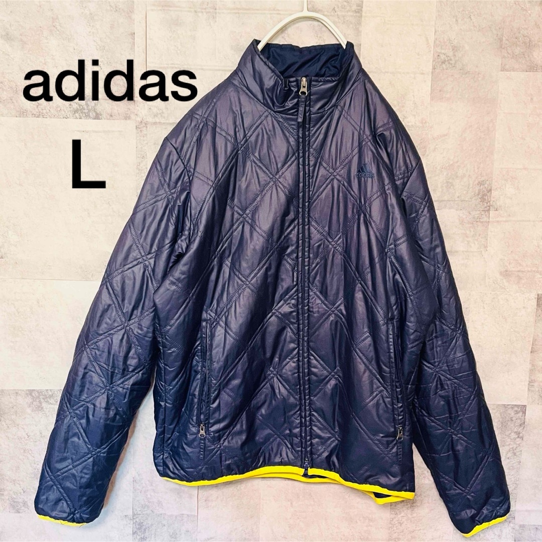 adidas(アディダス)のadidasダウンジャケット　メンズLサイズ　ネイビー メンズのジャケット/アウター(ダウンジャケット)の商品写真