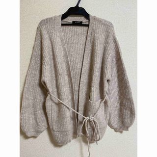 ダブルクローゼット(w closet)のピンクゆったりカーディガン　Wクローゼット(カーディガン)