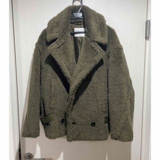 マックスマーラ(Max Mara)の最終値下げ　マックスマーラテディベアコートショートジレROSITA■42 カーキ(毛皮/ファーコート)