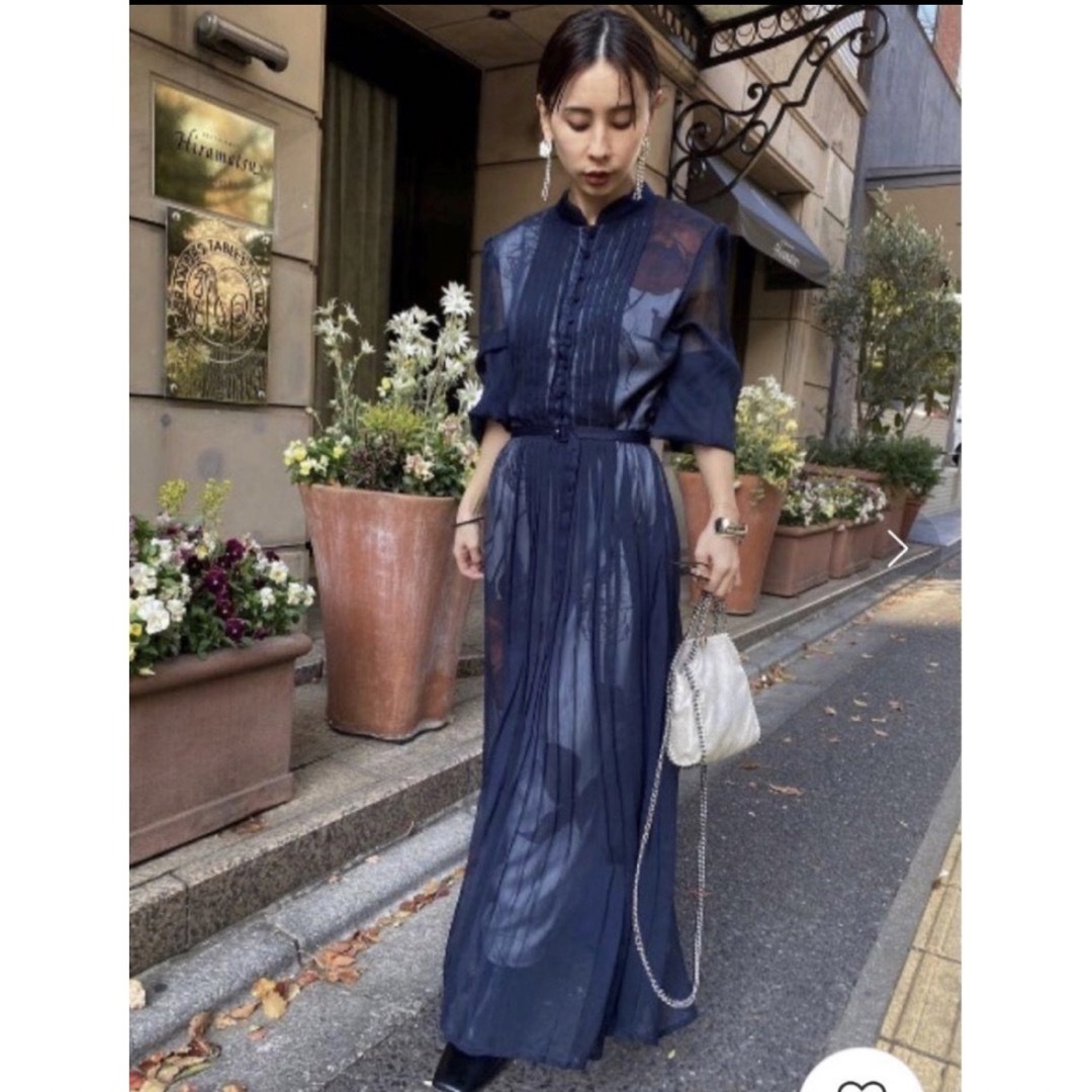 ELLA VEIL DRESS M ネイビー 【ameri vintage】ネイビー定価