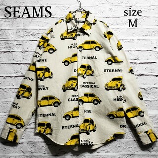 【日本製】SEAMS CARデザイン シャツ リネン(シャツ)