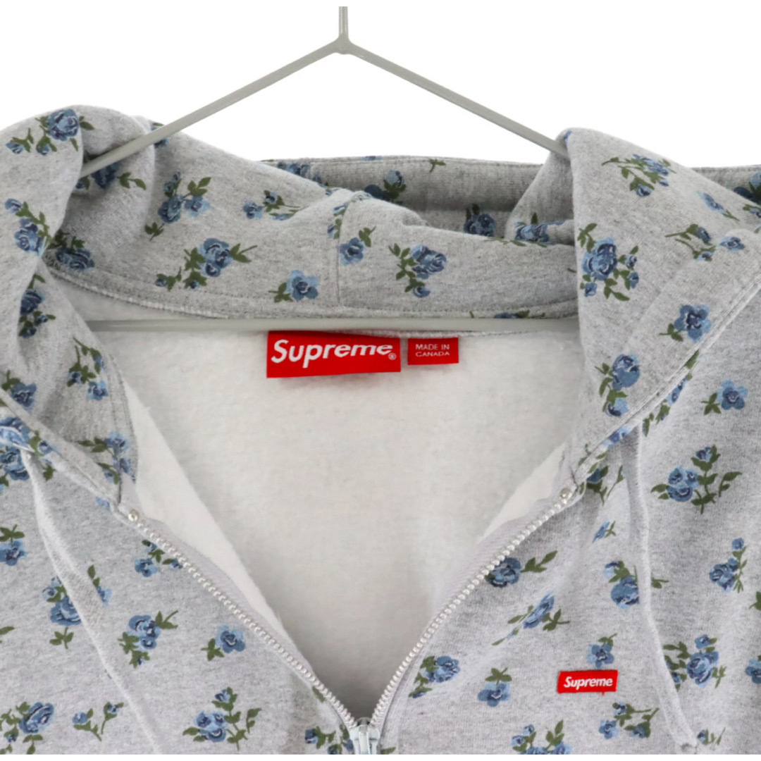 Supreme(シュプリーム)のSUPREME スモールボックスロゴ 花柄 ジップアップパーカー グレー メンズのトップス(パーカー)の商品写真