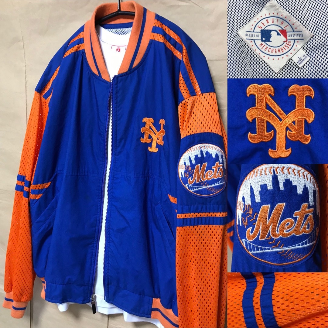 MLB(メジャーリーグベースボール)の90s NEW YORK METS ジャケット L ニューヨーク メッツ MLB メンズのジャケット/アウター(スタジャン)の商品写真