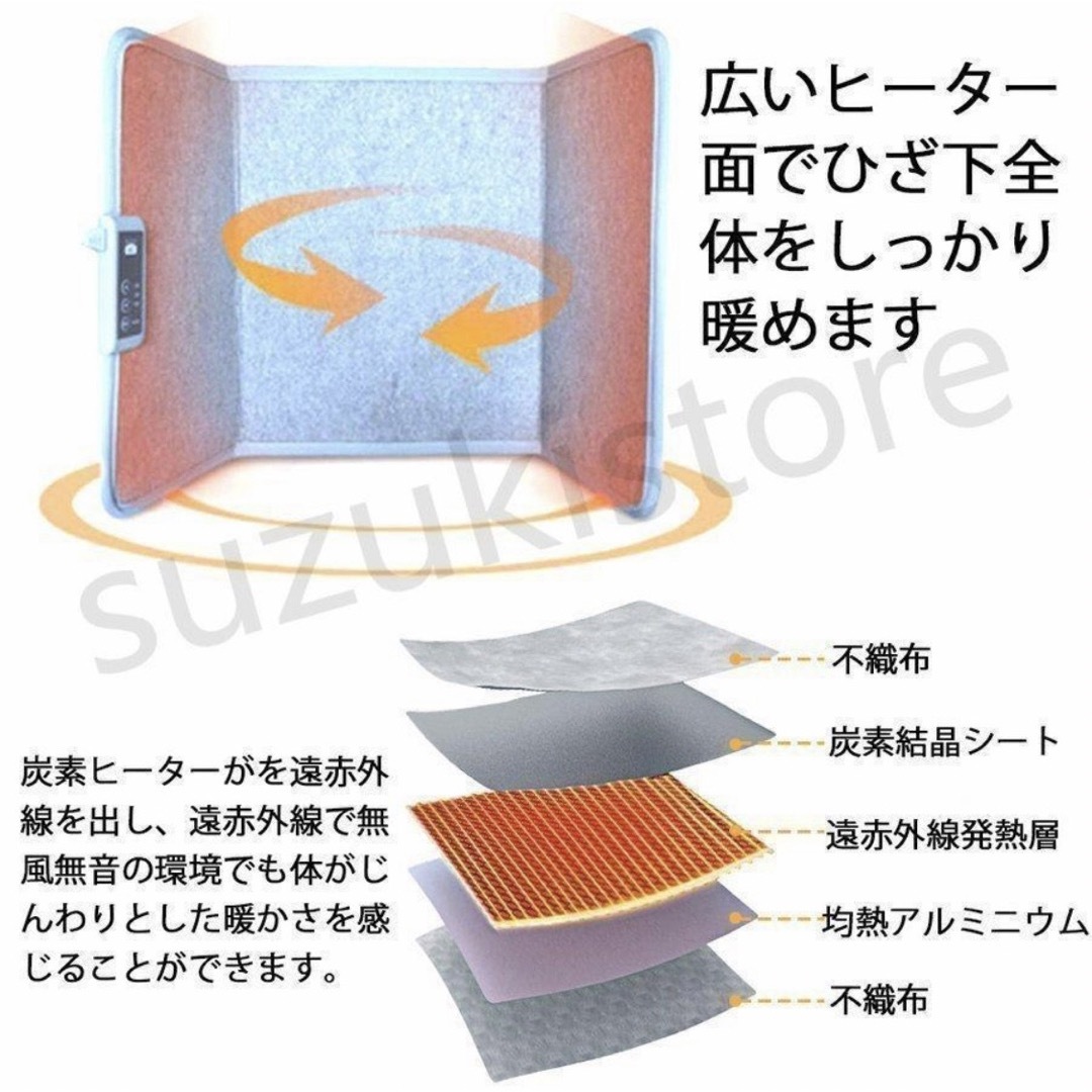 1週間限定★パネルヒーター　遠赤外線　足元　デスクヒーター PSE 暖房　加湿器 スマホ/家電/カメラの冷暖房/空調(電気ヒーター)の商品写真