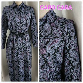 【売約済み】大変美品　caro cara トラッドなウールワンピース(ひざ丈ワンピース)