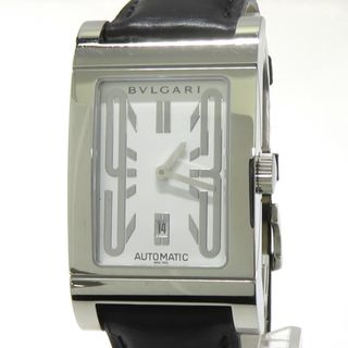 ブルガリ(BVLGARI)のBVLGARI レッタンロゴ メンズ 腕時計 クオーツ SS ホワイト文字盤(腕時計(アナログ))