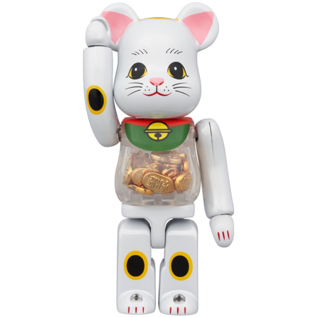 BE@RBRICK(ベアブリック)のBE@RBRICK 招き猫 小判 白メッキ 100％ & 400％  エンタメ/ホビーのおもちゃ/ぬいぐるみ(キャラクターグッズ)の商品写真