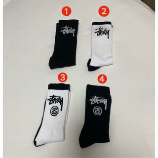 新品未使用　stussy ステューシー　ロゴハイソックス　セット販売　海外正規品(ソックス)