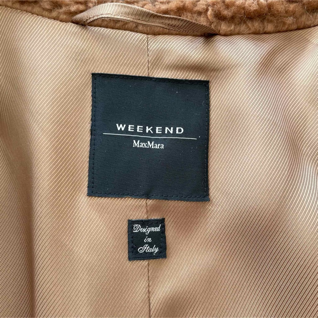 Weekend Max Mara(ウィークエンドマックスマーラ)の極美品✨MaxMara テディベアコート 女優襟 大きいサイズ 42 レディースのジャケット/アウター(ロングコート)の商品写真