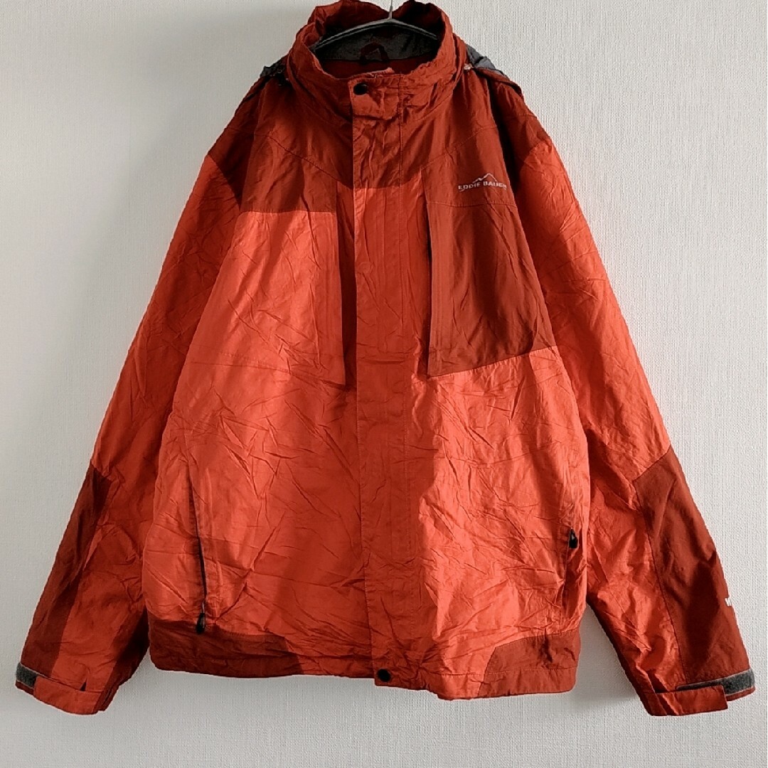 Eddie Bauer(エディーバウアー)のエディーバウアー　フルジップ　マウンテンジャケット　オレンジ　XXL　US古着 メンズのジャケット/アウター(マウンテンパーカー)の商品写真