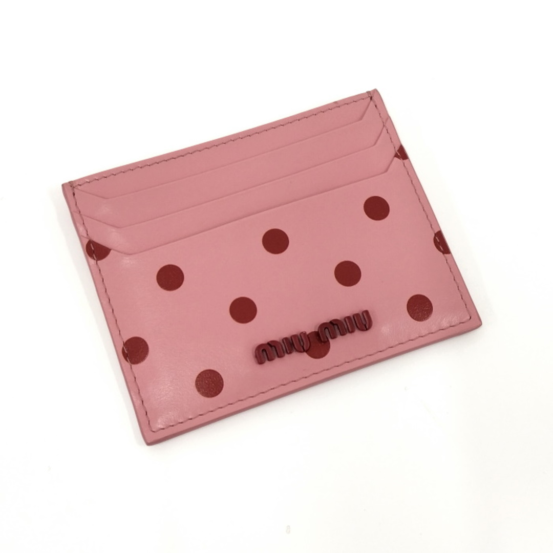 MIU MIU - MIU MIU カードケース レザー ピンク 水玉柄 5MC002の MIU MIU - MIU MIU カードケース レザー ピンク 水玉柄 5MC002の