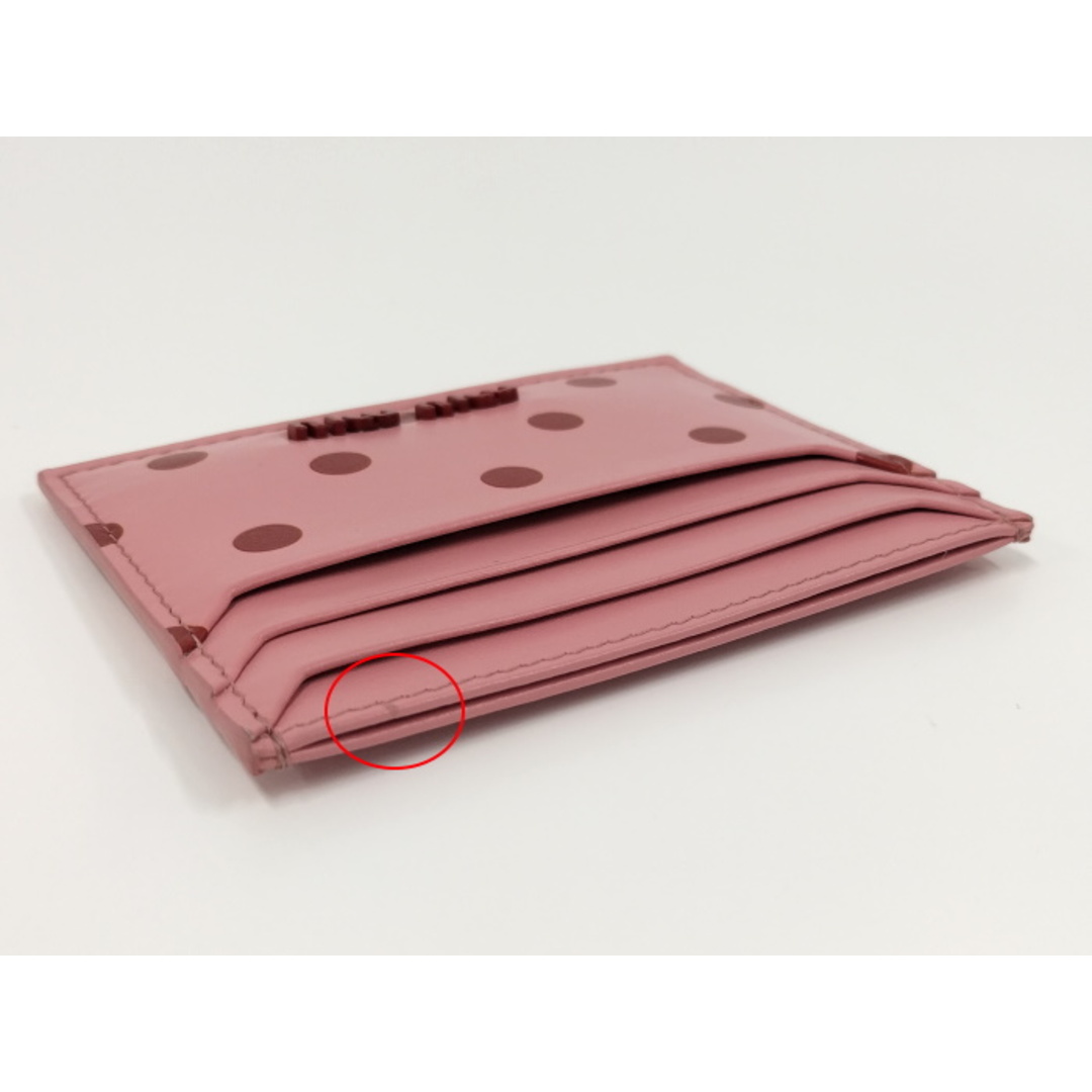 miumiu(ミュウミュウ)のMIU MIU カードケース レザー ピンク 水玉柄 5MC002 レディースのファッション小物(名刺入れ/定期入れ)の商品写真