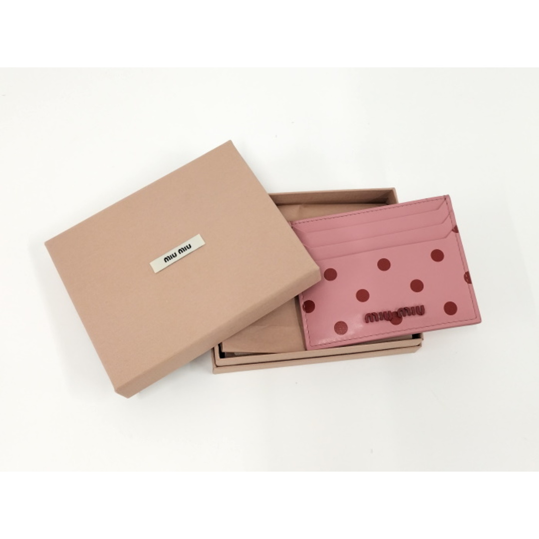 miumiu(ミュウミュウ)のMIU MIU カードケース レザー ピンク 水玉柄 5MC002 レディースのファッション小物(名刺入れ/定期入れ)の商品写真