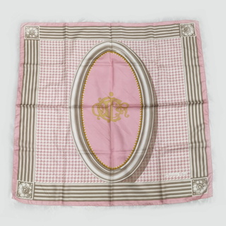クリスチャンディオール(Christian Dior)のChristian Dior スカーフ 花模様 千鳥 ピンク(バンダナ/スカーフ)
