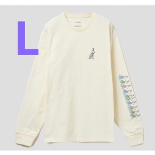 グラニフ(Design Tshirts Store graniph)のグラニフ 11ぴきのねこ お花　Lサイズ　ロンＴ　オフホワイト(キャラクターグッズ)