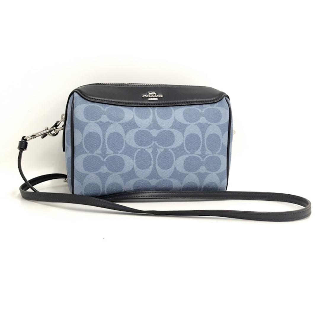 COACH コーチ ショルダーバッグ シグネチャー ネイビーマチ55cm