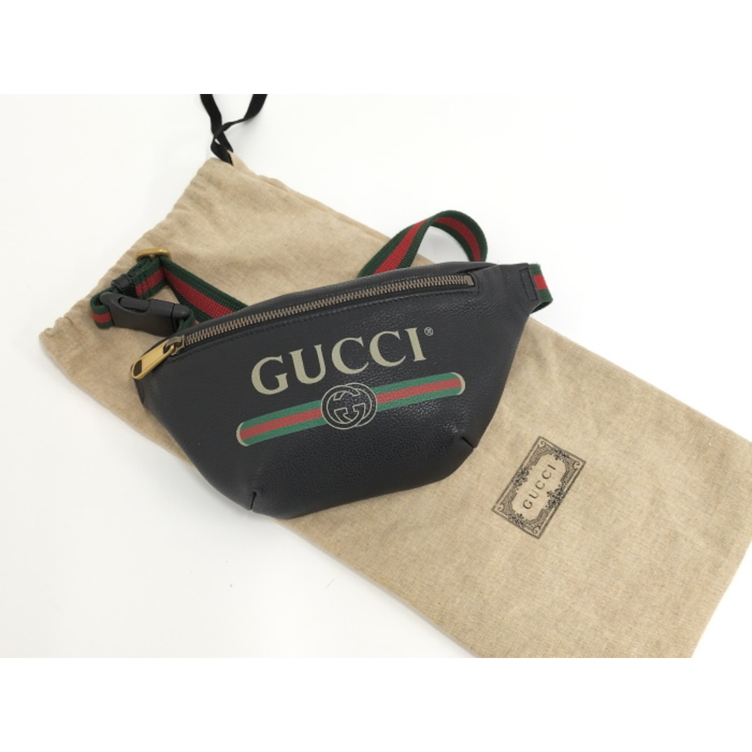 GUCCI - GUCCI ボディバッグ ロゴプリント シェリーライン GUCCI - GUCCI ボディバッグ ロゴプリント シェリーライン