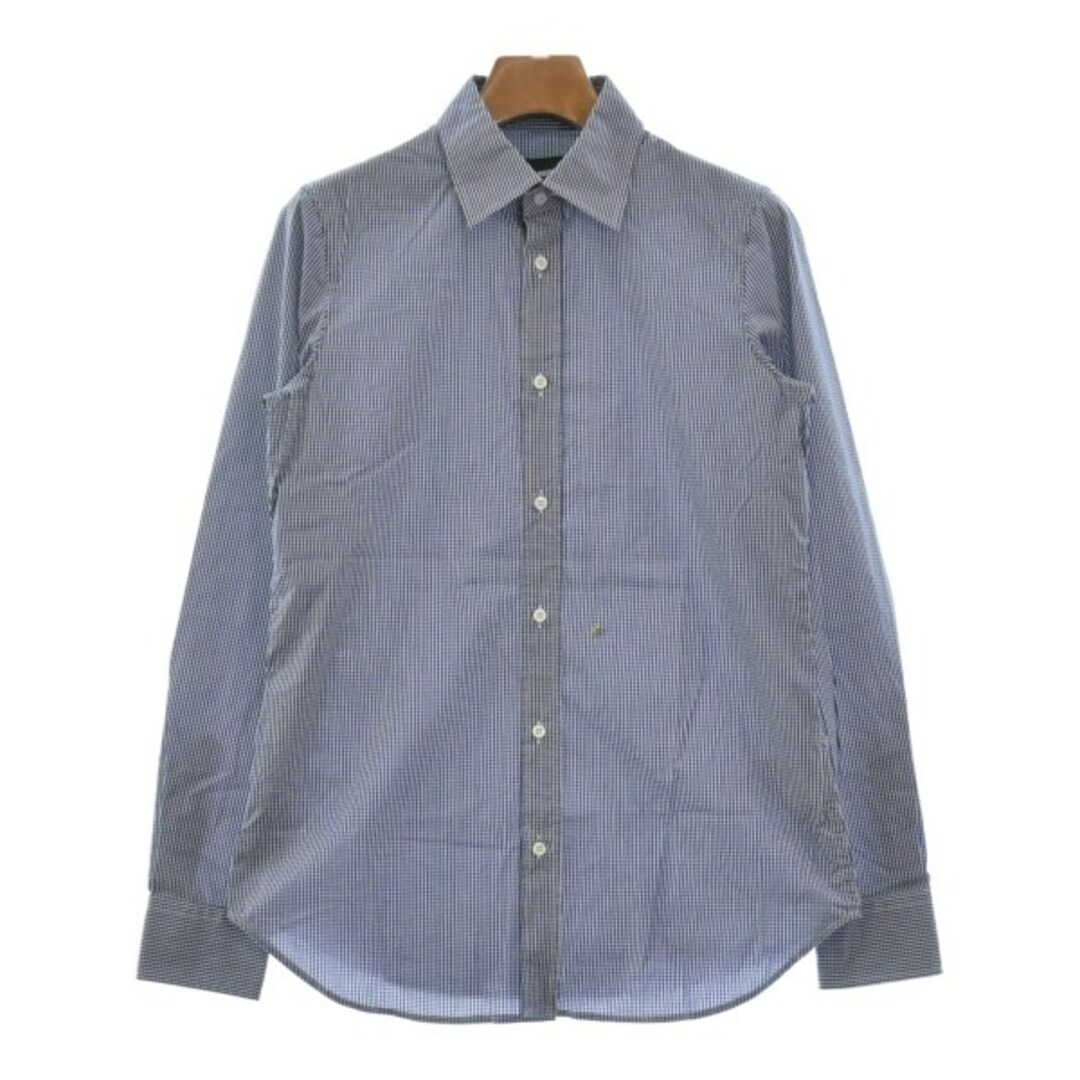 DSQUARED カジュアルシャツ 40(M位) 紺x白(ギンガムチェック)なし透け感