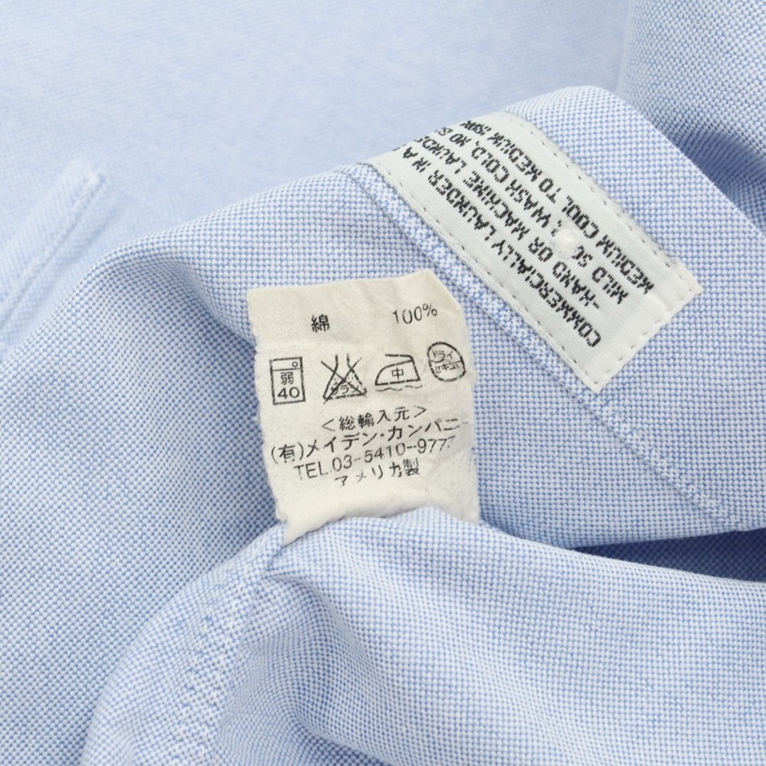 INDIVIDUALIZED SHIRTS(インディヴィジュアライズドシャツ)の【中古】インディビジュアライズドシャツ INDIVIDUALIZED SHIRTS コットン ボタンダウン カジュアルシャツ ライトブルー【サイズ15-32】【メンズ】 メンズのトップス(シャツ)の商品写真