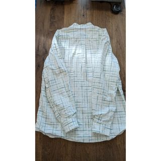 コモリ(COMOLI)の【美品】山内 塩縮加工コットン絣格子シャツ Size5(シャツ)