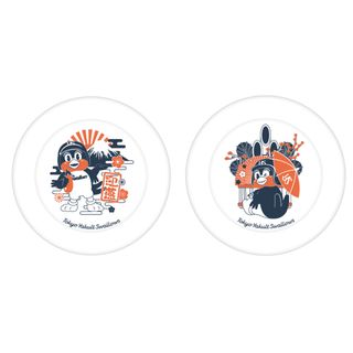 つば九郎　小皿2つセット　(一富士ニつば三茄子、門松つば九郎)(キャラクターグッズ)