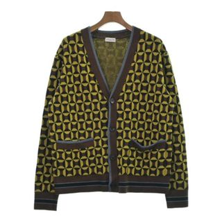 ドリスヴァンノッテン(DRIES VAN NOTEN)のDRIES VAN NOTEN カーディガン M 茶x黄x黒(総柄) 【古着】【中古】(カーディガン)