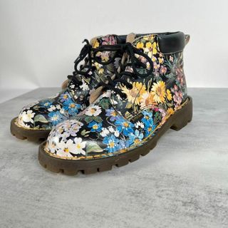 ドクターマーチン(Dr.Martens)の【美品・イングランド製】ドクターマーチン　花柄ブーツ　フラワー プリント　UK製(ブーツ)