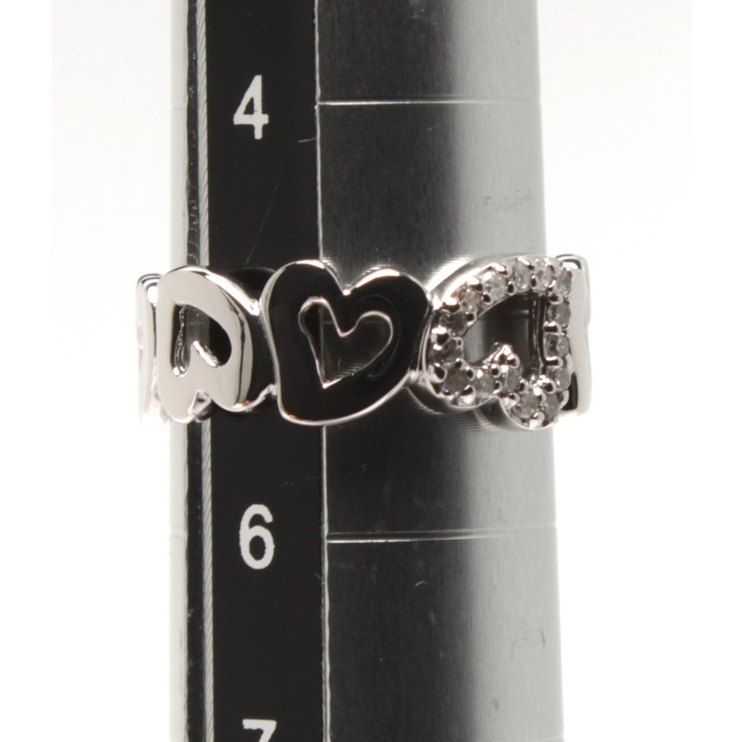美品   リング 指輪 K14WG メレダイヤ ハートモチーフ レディース 5号 レディースのアクセサリー(リング(指輪))の商品写真