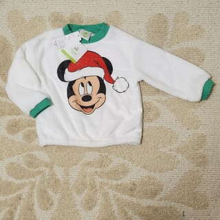 ディズニー(Disney)の新品 子供服 長袖 ディズニー ミッキー もこもこ クリスマス 90(Tシャツ/カットソー)