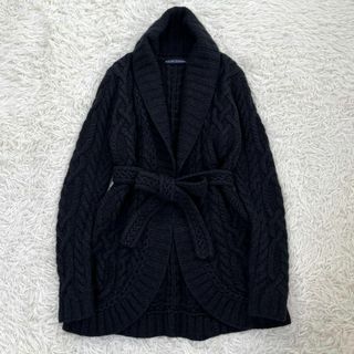 ラルフローレン(Ralph Lauren)の【美品】ラルフローレン　カシミヤ混 ケーブル ニット カーディガン　ベルト付き(カーディガン)