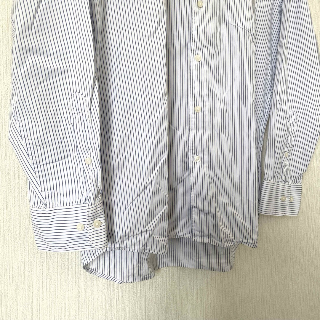 UNIQLO(ユニクロ)の【UNIQLO】ユニクロ ストライプシャツ 長袖 メンズ 白×青 M メンズのトップス(シャツ)の商品写真